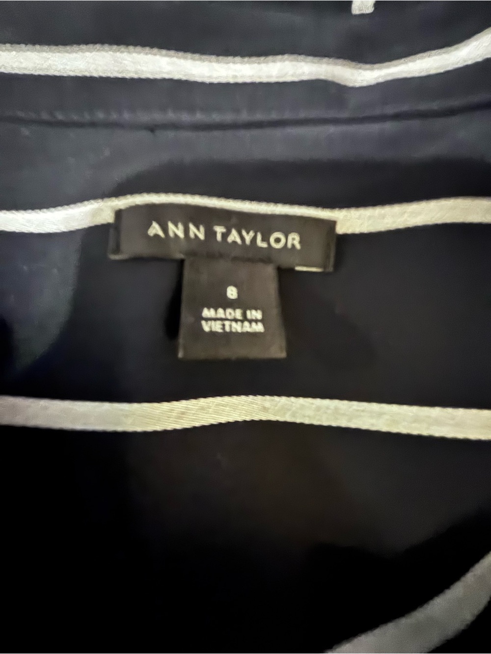 NWOT!! Ann Taylor Navy & White Belted Shift Dress with Batwing Short Sleeves - Picture 8 of 9